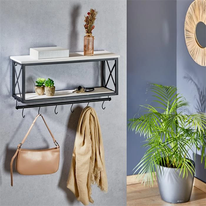 Wandgarderobe ARMANDO Weiß/schwarz 2 Wandgarderobe ARMANDO Weiß/schwarz – Bild 2