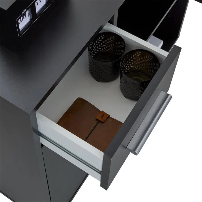 Eckschreibtisch LENA Mit Regal In Schwarz 4 Eckschreibtisch LENA Mit Regal In Schwarz – Bild 4