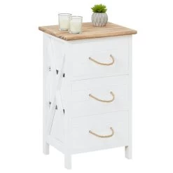 Nachttisch PERUGIA Mit 3 Schubladen In Weiß