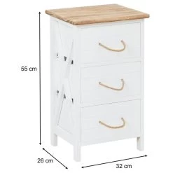 Nachttisch PERUGIA Mit 3 Schubladen In Weiß 11 Nachttisch PERUGIA Mit 3 Schubladen In Weiß -Möbel Verkauf 94607 7 N