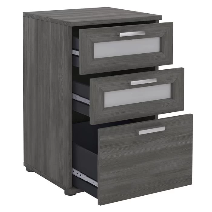 Nachttisch MARIKE In Esche Grau Mit 3 Schubladen 2 Nachttisch MARIKE In Esche Grau Mit 3 Schubladen – Bild 2