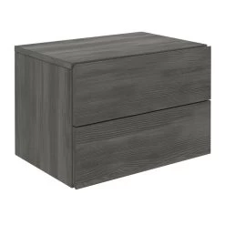 Wandregal Nachtschrank ANNI Mit 2 Schubladen In Esche Grau