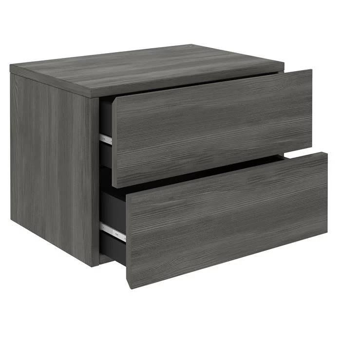 Wandregal Nachtschrank ANNI Mit 2 Schubladen In Esche Grau 2 Wandregal Nachtschrank ANNI Mit 2 Schubladen In Esche Grau – Bild 2