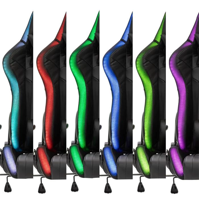 Gamingstuhl SKILLS Bezug Aus Lederimitat In Schwarz, Mit LED Beleuchtung 3 Gamingstuhl SKILLS Bezug Aus Lederimitat In Schwarz, Mit LED Beleuchtung – Bild 3