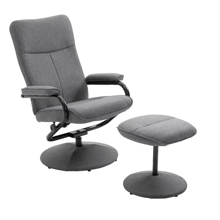 Relaxsessel DAKOTA Mit Hocker Und Stoffbezug In Grau 1 Relaxsessel DAKOTA Mit Hocker Und Stoffbezug In Grau