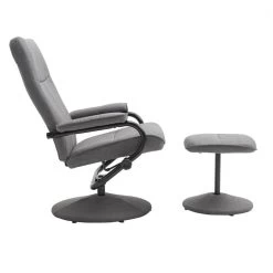 Relaxsessel DAKOTA Mit Hocker Und Stoffbezug In Grau 8 Relaxsessel DAKOTA Mit Hocker Und Stoffbezug In Grau -Möbel Verkauf 94835 2