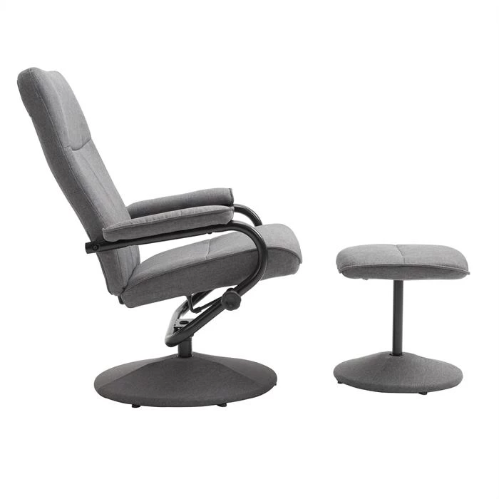 Relaxsessel DAKOTA Mit Hocker Und Stoffbezug In Grau 3 Relaxsessel DAKOTA Mit Hocker Und Stoffbezug In Grau – Bild 3