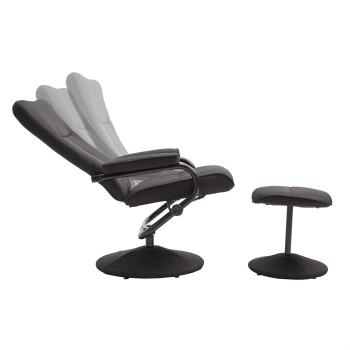 Relaxsessel DAKOTA Mit Hocker Und Stoffbezug In Schwarz 2 Relaxsessel DAKOTA Mit Hocker Und Stoffbezug In Schwarz – Bild 2