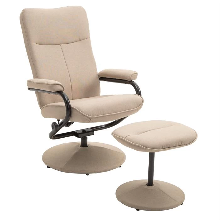 Relaxsessel DAKOTA Mit Hocker Und Stoffbezug In Beige 1 Relaxsessel DAKOTA Mit Hocker Und Stoffbezug In Beige