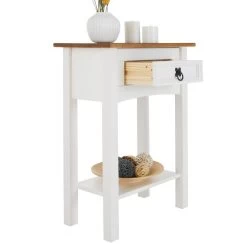 Konsolentisch CAMPO Kiefer Massiv Mit 1 Schublade, Weiß/braun -Möbel Verkauf 94872 5