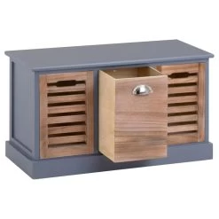 Sitzbank TRIENT In Grau/natur, 3 Schubkästen -Möbel Verkauf 94885 SansC 02 N