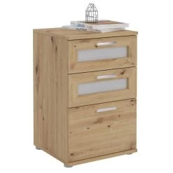 Nachttisch MARIKE In Asteiche Mit 3 Schubladen