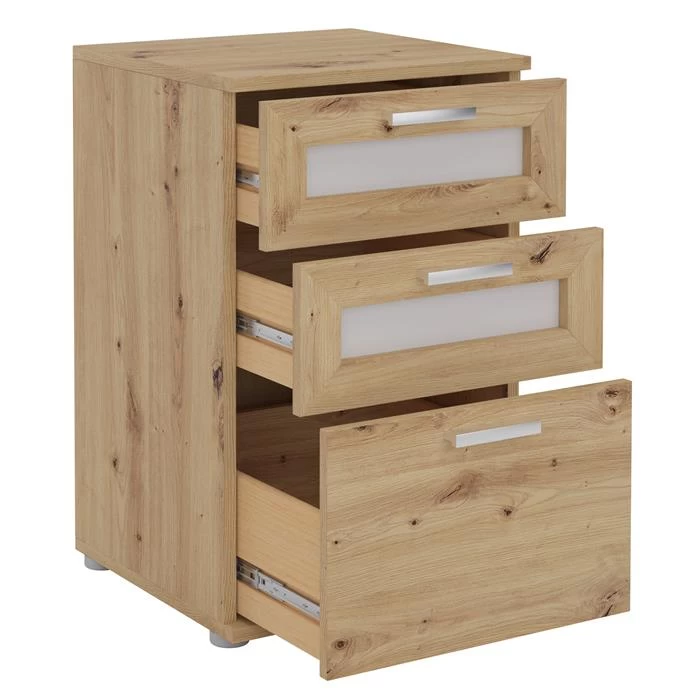 Nachttisch MARIKE In Asteiche Mit 3 Schubladen 2 Nachttisch MARIKE In Asteiche Mit 3 Schubladen – Bild 2