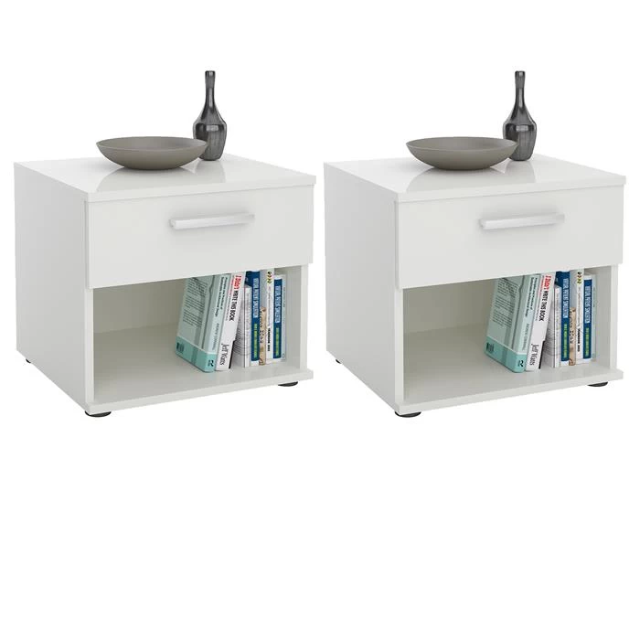 Nachttisch MARY Im 2er Set In Weiß 1 Nachttisch MARY Im 2er Set In Weiß