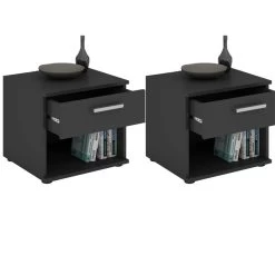 Nachttisch MARY Im 2er Set In Schwarz