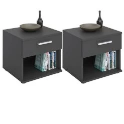 Nachttisch MARY Im 2er Set In Grau