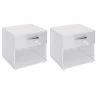 Nachttisch MARY Im 2er Set In Hochglanz Weiß