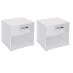 Nachttisch MARY Im 2er Set In Hochglanz Weiß