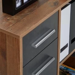 Eckschreibtisch LENA Mit Regal In Old Style/Beton Dunkel 10 Eckschreibtisch LENA Mit Regal In Old Style/Beton Dunkel -Möbel Verkauf 95056 3