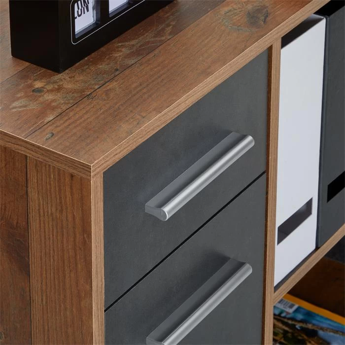 Eckschreibtisch LENA Mit Regal In Old Style/Beton Dunkel 5 Eckschreibtisch LENA Mit Regal In Old Style/Beton Dunkel – Bild 5