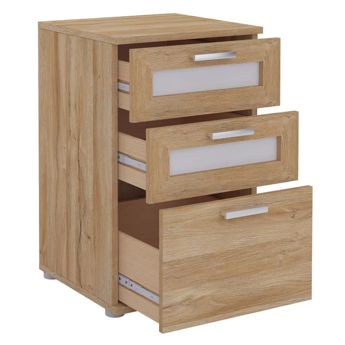 Nachttisch MARIKE In Wildeiche Mit 3 Schubladen 2 Nachttisch MARIKE In Wildeiche Mit 3 Schubladen – Bild 2