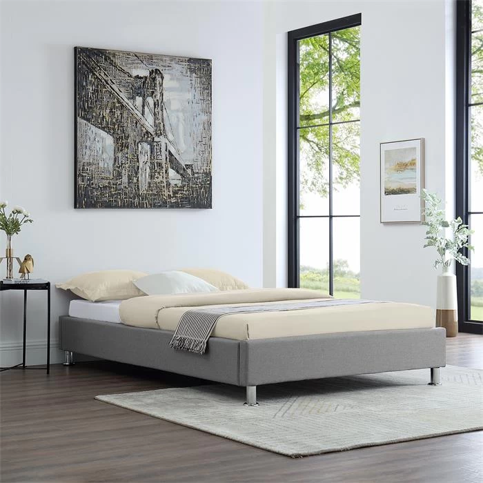 Futonbett LAREDO 120x200 Cm, Stoff In Grau 2 Futonbett LAREDO 120x200 Cm, Stoff In Grau – Bild 2