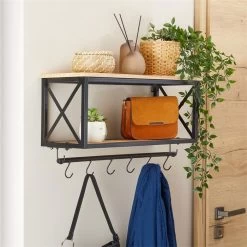 Wandgarderobe ARMANDO Schwarz/braun -Möbel Verkauf 95193 AC2