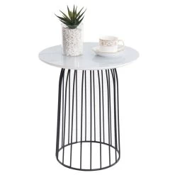 Couchtisch SALAMANCA Rund In Marmor Weiß