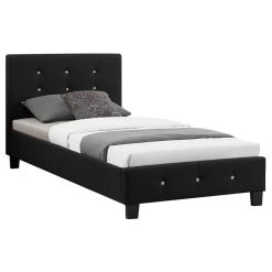 Polsterbett DELAWARE 90x200 Cm, Inkl. Lattenrost In Schwarz