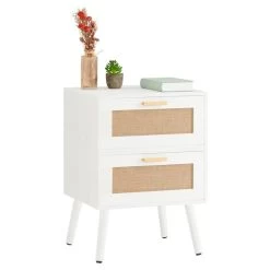 Nachttisch WAMAN Mit 2 Schubladen, Weiß