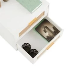 Nachttisch WAMAN Mit 2 Schubladen, Weiß -Möbel Verkauf 95332 4