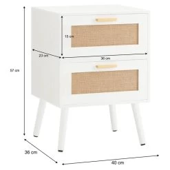 Nachttisch WAMAN Mit 2 Schubladen, Weiß -Möbel Verkauf 95332 9