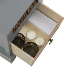 Nachttisch PADMA Mit 2 Schubladen Und Wiener Geflecht, Grau -Möbel Verkauf 95337 4