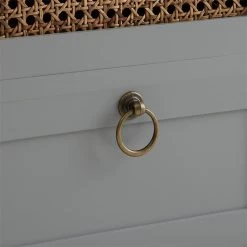 Nachttisch PADMA Mit 2 Schubladen Und Wiener Geflecht, Grau -Möbel Verkauf 95337 6