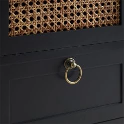 Nachttisch RAJA Mit 3 Schubladen Und Wiener Geflecht, Schwarz -Möbel Verkauf 95339 6