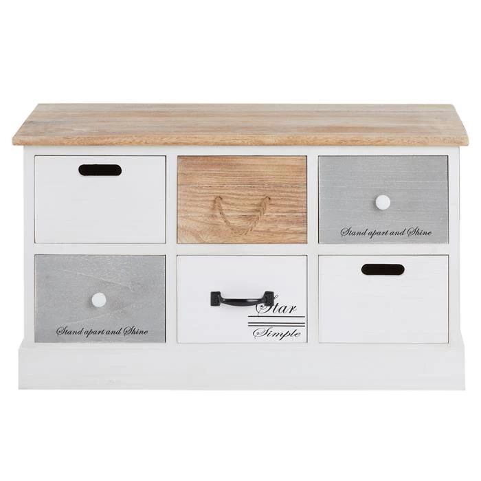 Sitzbank SALVA In Weiß, 6 Schubkästen 3 Sitzbank SALVA In Weiß, 6 Schubkästen – Bild 3