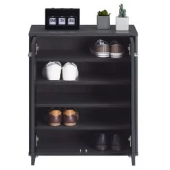 Schuhschrank LENNIS 2 Türen In Esche Grau -Möbel Verkauf 95449 3