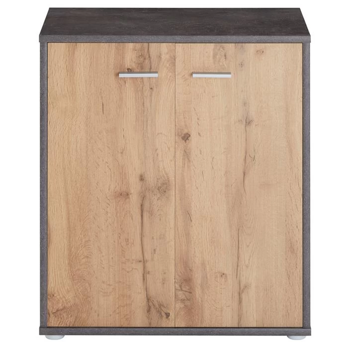 Schuhschrank LENNIS 2 Türen In Beton Dunkel/Wotan Eiche 3 Schuhschrank LENNIS 2 Türen In Beton Dunkel/Wotan Eiche – Bild 3