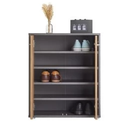 Schuhschrank LENNIS 2 Türen In Beton Dunkel/Wotan Eiche 10 Schuhschrank LENNIS 2 Türen In Beton Dunkel/Wotan Eiche -Möbel Verkauf 95451 3