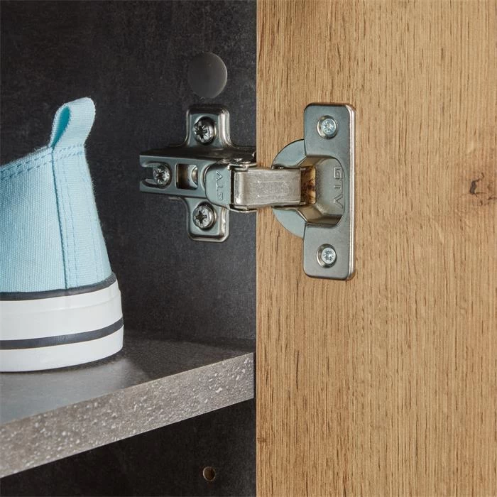 Schuhschrank LENNIS 2 Türen In Beton Dunkel/Wotan Eiche 6 Schuhschrank LENNIS 2 Türen In Beton Dunkel/Wotan Eiche – Bild 6