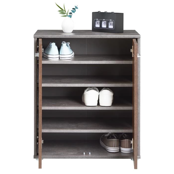 Schuhschrank LENNIS 2 Türen In Old Style/Beton Dunkel 4 Schuhschrank LENNIS 2 Türen In Old Style/Beton Dunkel – Bild 4