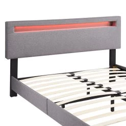 Polsterbett LEXINGTON 140x200 Cm, LED Beleuchtung, Stoff Grau 9 Polsterbett LEXINGTON 140x200 Cm, LED Beleuchtung, Stoff Grau -Möbel Verkauf 95534 2