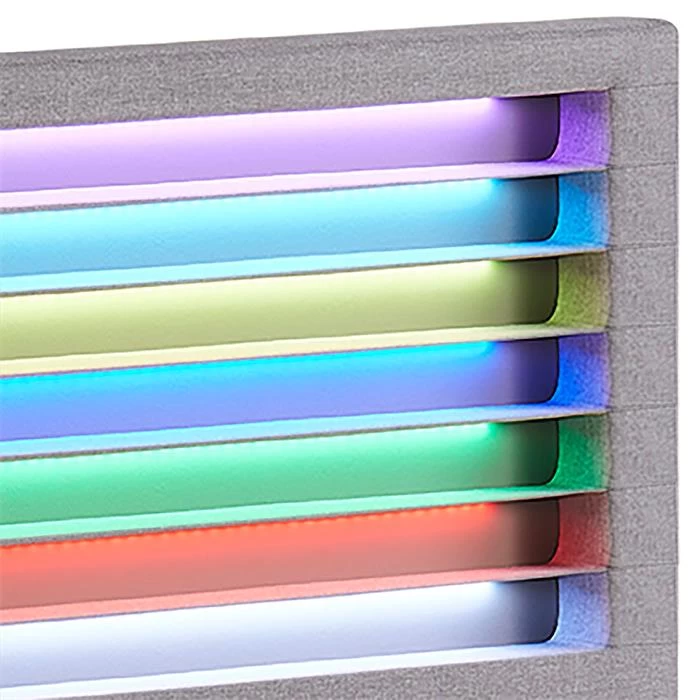 Polsterbett LEXINGTON 140x200 Cm, LED Beleuchtung, Stoff Grau 6 Polsterbett LEXINGTON 140x200 Cm, LED Beleuchtung, Stoff Grau – Bild 6