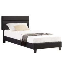 Polsterbett TUCSON 90x200 Cm, Stoff Schwarz