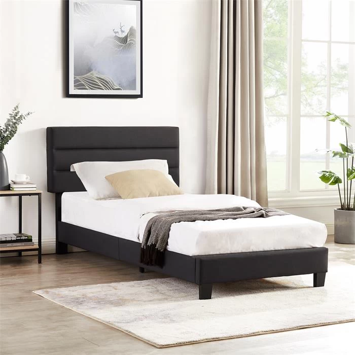 Polsterbett TUCSON 90x200 Cm, Stoff Schwarz 2 Polsterbett TUCSON 90x200 Cm, Stoff Schwarz – Bild 2