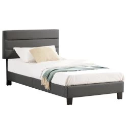 Polsterbett DESTINO 90x200 Cm, Kunstleder Grau