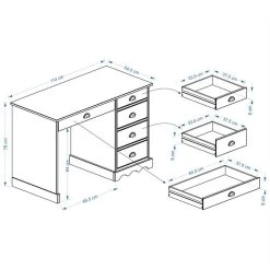 Schreibtisch COLETTE Honigfarben 6 Schreibtisch COLETTE Honigfarben -Möbel Verkauf COLETTE 7245 46 Skizze