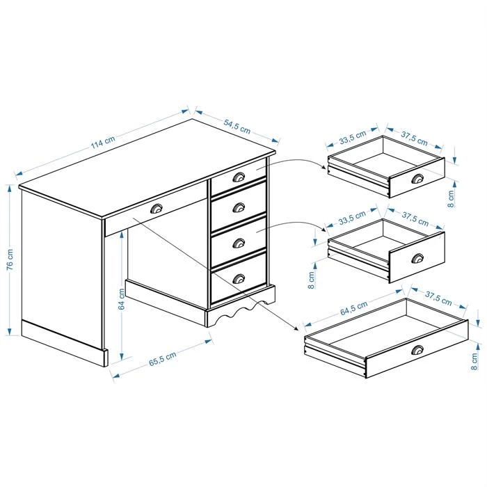 Schreibtisch COLETTE Honigfarben 3 Schreibtisch COLETTE Honigfarben – Bild 3