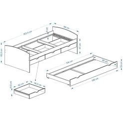 Bett Mit Stauraum JULIA 90x200 Cm, In Weiß -Möbel Verkauf Julia Skizze