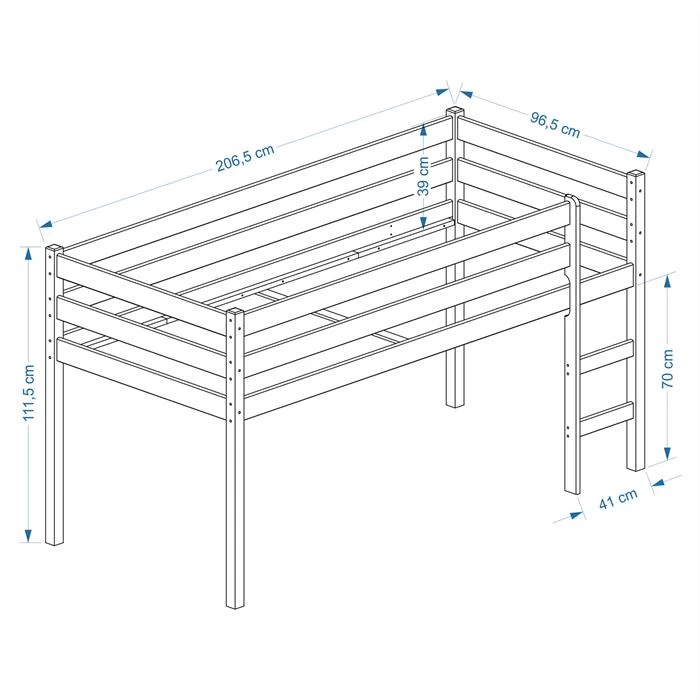Hochbett ERIK In Weiß Mit Vorhang Pirat 2 Hochbett ERIK In Weiß Mit Vorhang Pirat – Bild 2